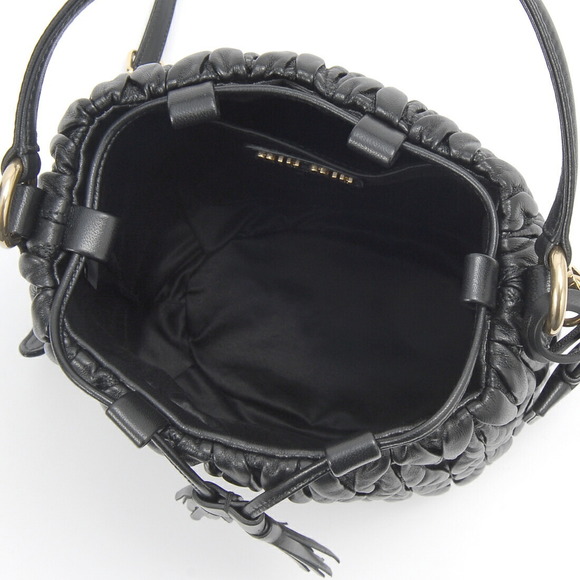 Miu Miu Bucket Shoulder Bag Black - Picture 3 of 5